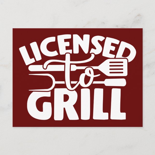 Carte Postale Licence De Grill (Devant)