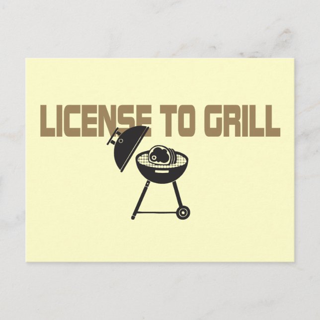 Carte Postale Licence de grill (Devant)