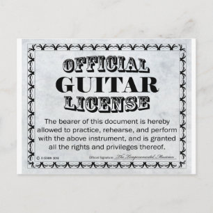 Carte Postale Licence de guitare