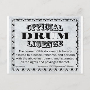 Carte Postale Licence de tambour