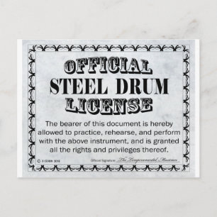 Carte Postale Licence de tambour en acier