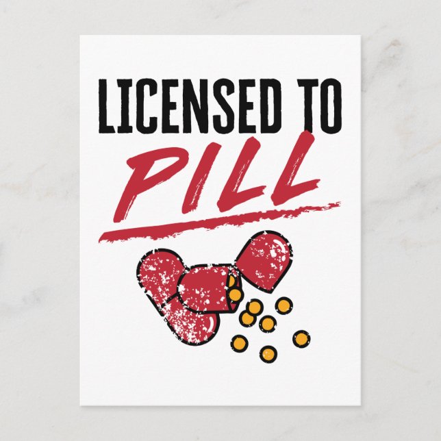 Carte Postale Licence pour la pilule Pharmacien Graduation Grad (Devant)