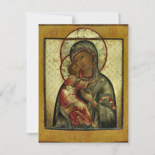Carte Postale L'icône orthodoxe de la Mère de Dieu Vladimirskaya