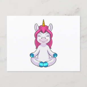Carte Postale Licorne à méditer en position assise