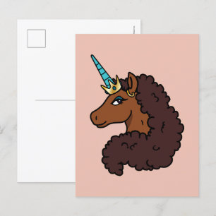 Carte Postale Licorne Afro   Unique