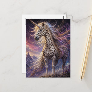 Carte Postale Licorne Appaloosa Léopard Fantastique