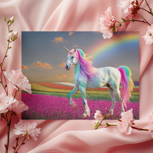 Carte Postale Licorne Arc-en-Ciel (Créateur téléchargé)