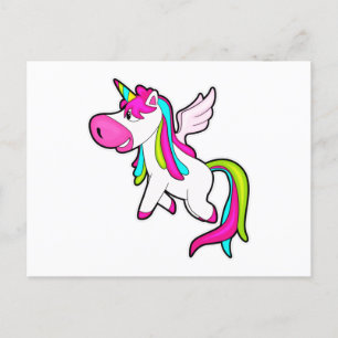 Carte Postale Licorne avec des ailes