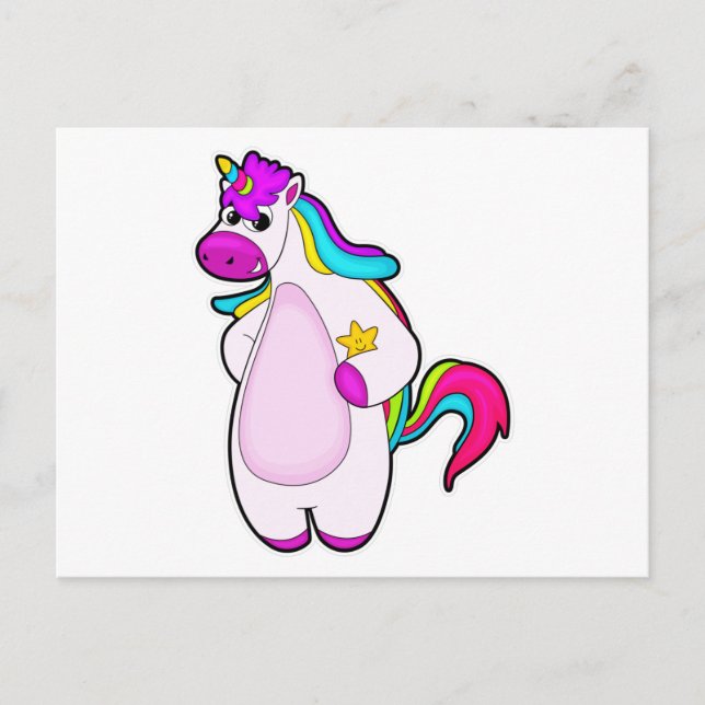 Carte Postale Licorne avec étoile (Devant)