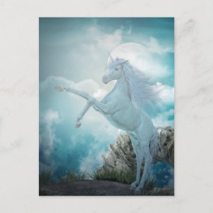 Carte Postale licorne bleue