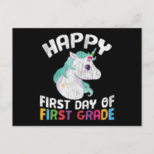 Carte Postale Licorne de première année Cadeau de rentrée scolai