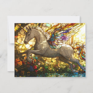Carte Postale Licorne en vitrail