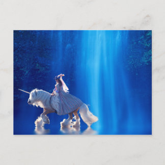 Carte Postale Licorne et sa maîtresse