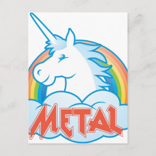 Carte Postale licorne métallique