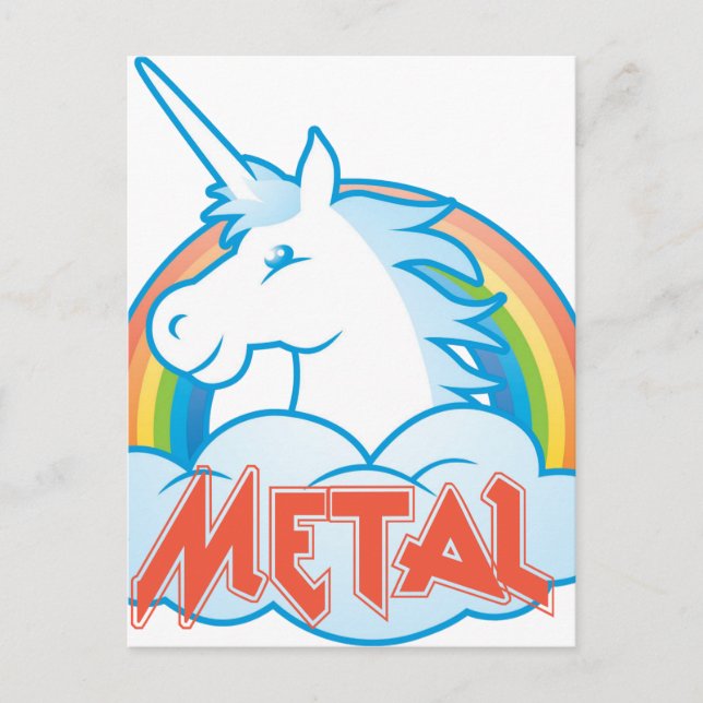 Carte Postale licorne métallique (Devant)
