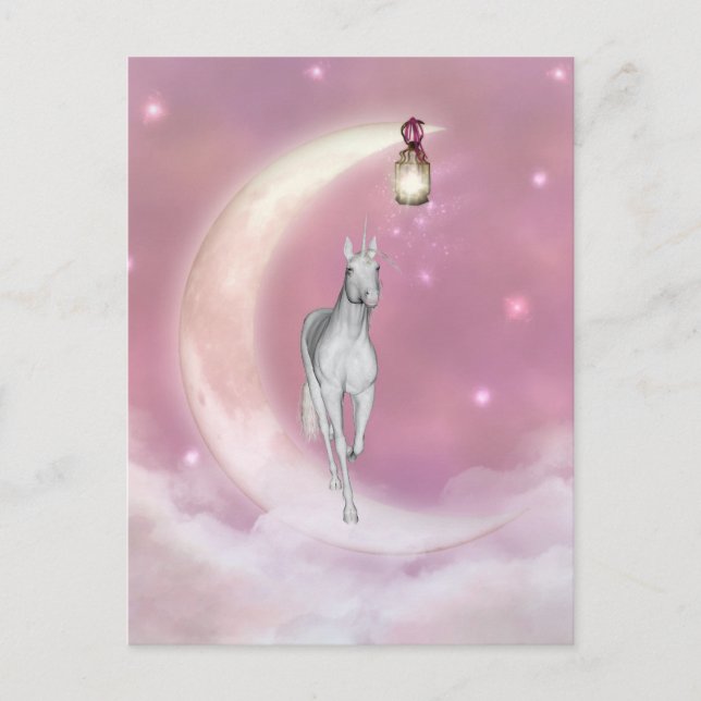Carte Postale Licorne mystique adorable mignonne (Devant)