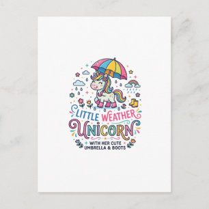 Carte Postale Licorne Petite Licorne Météo T-Shirt Graphique Ten