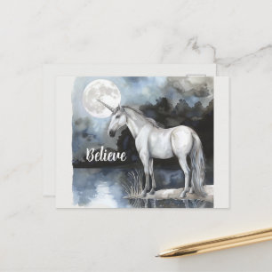 Carte Postale Licorne Pleine Lune Croire