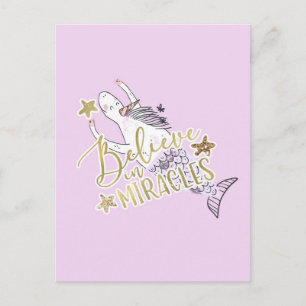 Carte Postale Licorne Sirène Moderne Tendance Croire aux Miracle