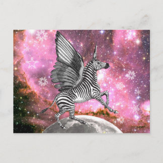 Carte Postale Licorne Zèbre Pégase