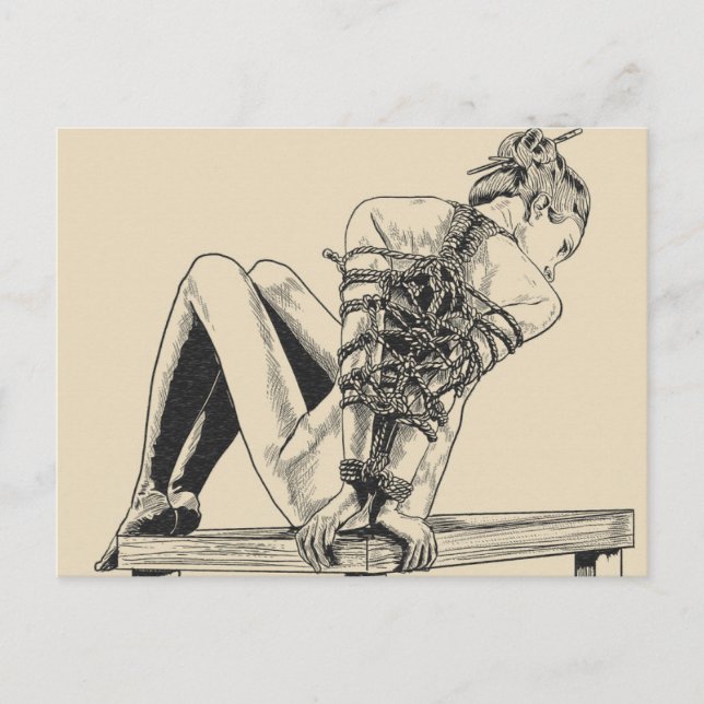 Carte Postale Lié à la perfection - cordes shibari (Devant)