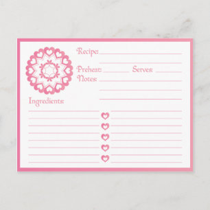 Carte Postale Liée par Love Pink Recette Card