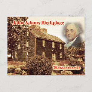 Carte Postale Lieu de naissance de John Adams, Massachusetts