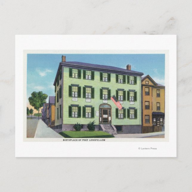 Carte Postale Lieu de naissance du poète Longfellow (Devant)