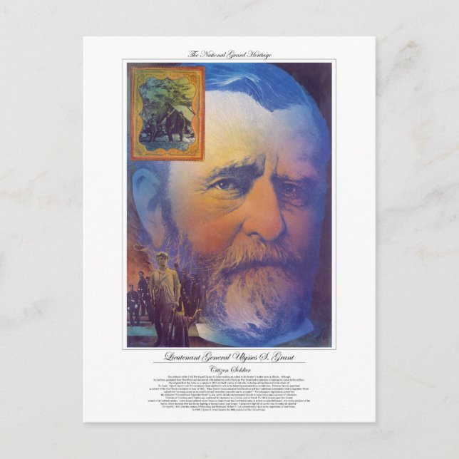 Carte Postale Lieutenant-général Ulysses Grant soldat citoyen (Devant)