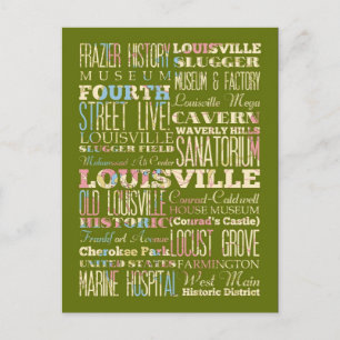 Carte Postale Lieux de Louisville, Kentucky.