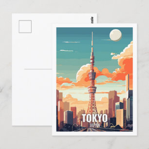 Carte Postale Lieux de voyage célèbres à Tokyo au Japon