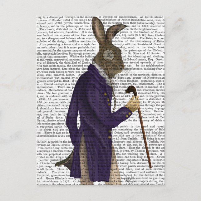 Carte Postale Lièvre En Manteau Violet (Devant)