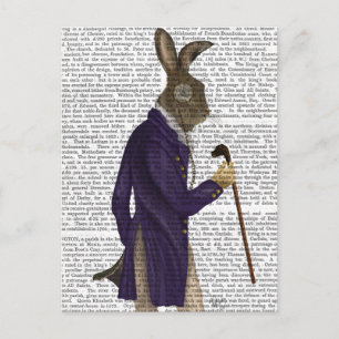 Carte Postale Lièvre En Manteau Violet