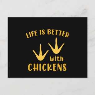 Carte Postale Life Is Better With Chickens Chicken Rooster