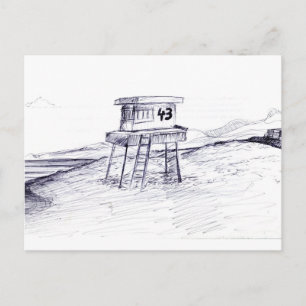 Carte Postale Lifeguard Tower Postcard