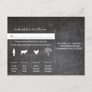 Carte Postale Light Aqua Blue Mason Jar Chalkboard Mariage