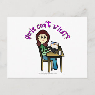 Carte Postale Light Computer Girl