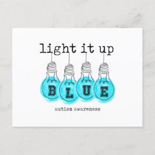 Carte Postale Light It Up Blue Sensibilisation sur l'autisme Pre