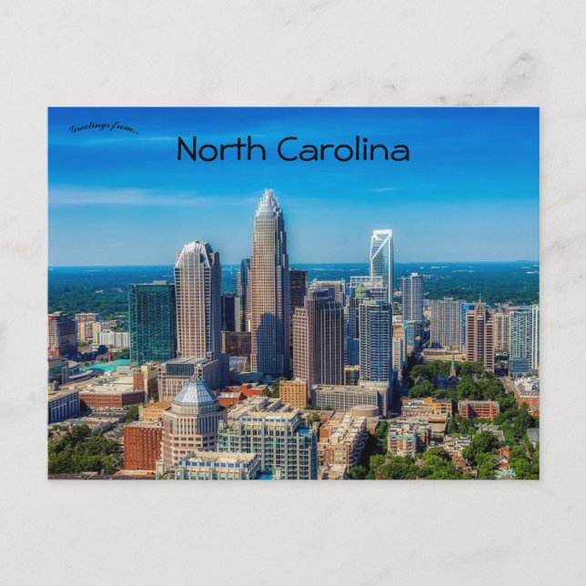 Carte Postale Ligne aérienne de Charlotte Caroline du Nord (Devant)