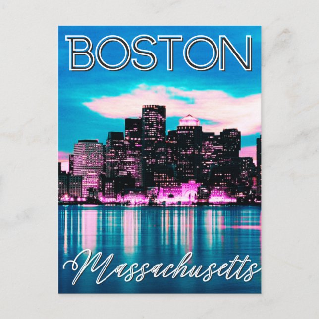 Carte Postale Ligne aérienne du Massachusetts de Boston (Devant)