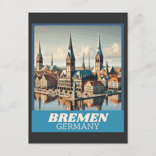 Carte Postale Ligne aérienne Retro Bremen