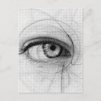 Carte Postale Ligne Art crayon Esquisse conception Dessin papier