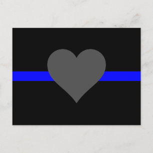 Carte Postale Ligne Bleue Mince - Pour Ceux Qui Servent