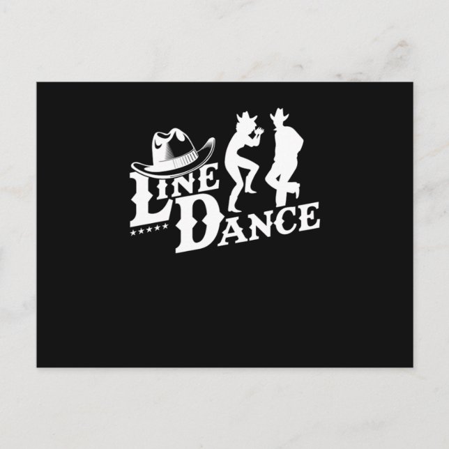 Carte Postale Ligne Danse Pays Ligne Danse Bottes Musique Cadeau (Devant)