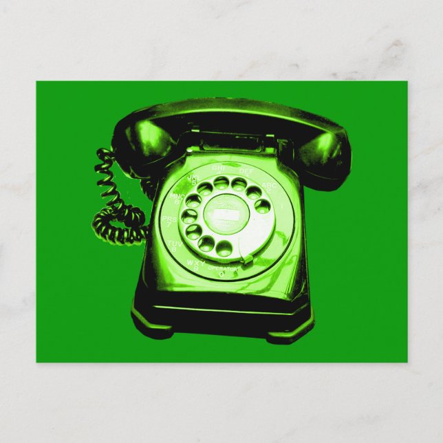 Carte Postale Ligne d'assistance téléphonique en vert (Devant)