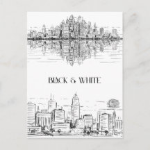 Ligne de ville dessinée à la main | Skyline monoch