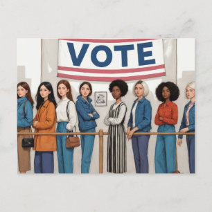 Carte Postale Ligne de vote des femmes