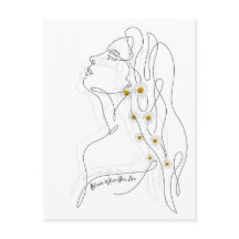Ligne Dessin artistique de la femme - Fleur où vou
