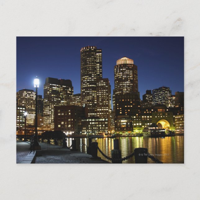 Carte Postale Ligne d'horizon Boston, Massachusetts (Devant)