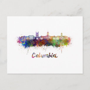 Carte Postale Ligne d'horizon Columbia MO en aquarelle
